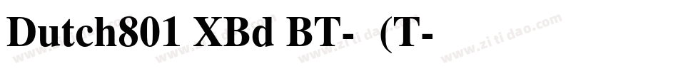 Dutch801 XBd BT-常规(T字体转换